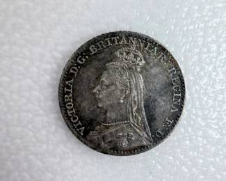 Lot 101 Lot 101 Antique 1892 British Queen Victoria Silver Maundy OnePenny Coin