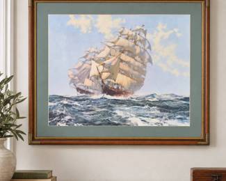 Lot 063 Lot 63 Ariel and Taeping Lithograph by Montague Dawson Nautical Ship Wall Art