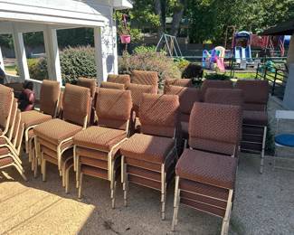 two lots of chairs 100 and 30 they are like new, they are interlocking church chairs.
