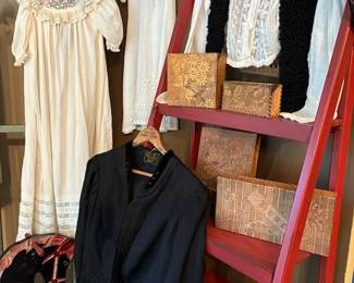Vintage Clothing 1920's-40's pyrography wood boxes