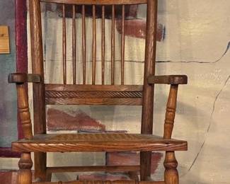 Childs wood rocking chair