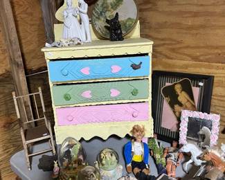 Vintage GI Joes and child dresser