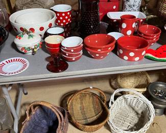 Red polkadot kitchenware