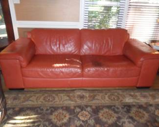 Natuzzi Red Leather Sofa