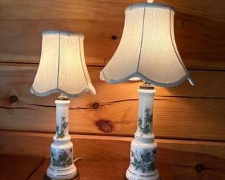 Pair of Vintage Milk Glass Lamps