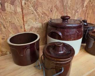 Vintage McCoy Stoneware Crock  Jar Collection JRJS
