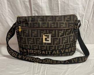 Fendi Zucca Monogram Canvas Crossbody Bag with Dust Bag