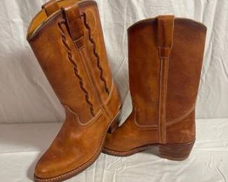 Vintage Circle S Leather Cowboy Boots 