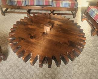 Gear shaped coffee table