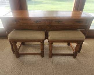 Sofa table and stools