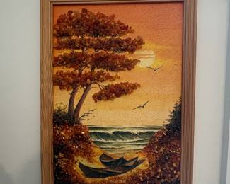 Baltic Amber Mosaic Wall Art Pair second image