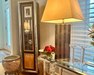 Modernist Striped Glass Table Lamp by Romeo Rega