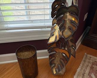 ThreeTier Metal Plant Stand with Talavera Planter second image