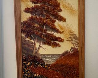 Baltic Amber Mosaic Wall Art Pair