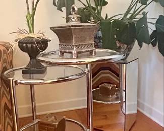 MidCentury Modern Chrome and Glass Bar Cart