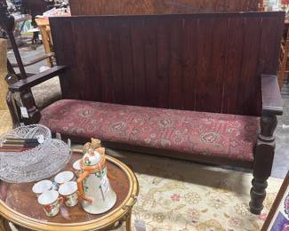 Antique Georgian Oak Settle Bench