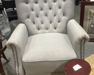 Tufted Wingback Recliner with Nailhead Trim