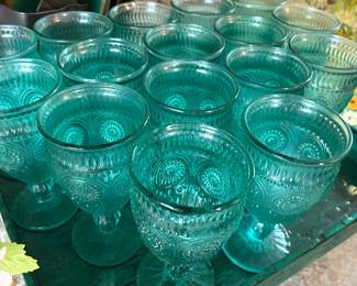 Pioneer Woman Goblets in Green