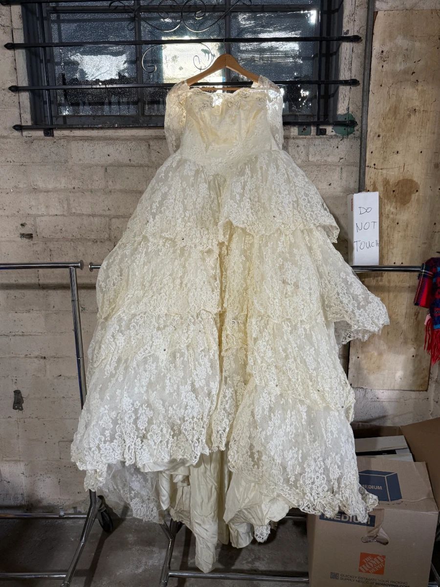 One of three vintage wedding dresses!