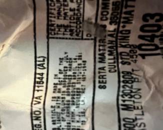 #044 Serta Double Pillow Top Mattress & Boxsprings (was kept in cover) $100.00 #045 King Carved Headboard And Footboard - You Move $250.00