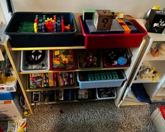 #159 4 Shelf kids Bin Storage Oranizer - 12 bins total (contents not included) - 34x12x29 $50.00