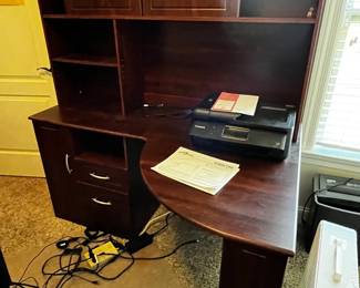 #060 Altra Laminate Desk w/hutch and 3 doors and 2 drawers - 59x19-38x30-36 - You Move $50.00