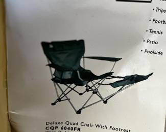 #101 Coleman Folding Chair w/footrest in Bag $20.00 #102 Coleman Folding Chair w/footrest in Bag $20.00