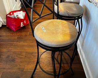 #028 Set of 2 Swivel Bar Stools w/Suede Cushion - Seat Height 31" $75.00