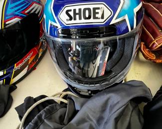 #072 Shoei Motorcycle Helmet w/dustbag (flames design) $75.00
