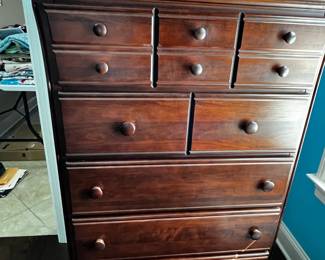 #055 Wood 5 drawer Dresser - 34x18x51 $75.00