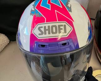 #074 Shoei Motorcycle Helmet w/dustbag (Pink and Blue) M-90 $75.00