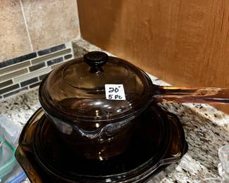 #115 5 piece Brown Vision Ware $20.00