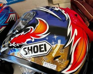 #072 Shoei Motorcycle Helmet w/dustbag (flames design) $75.00