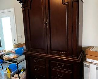 #032 Bassett TV Cabinet w/2 doors and 6 drawers - You Move - 54x25x94 $100.00