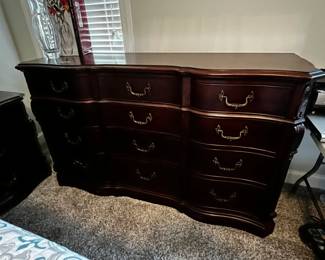 #039 Bassett 12 Drawer Dresser - 71x21x41 has Wall Mount Mirror - 52x37 $325.00