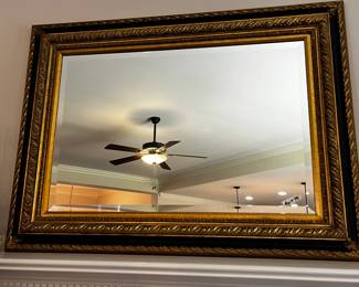 #020 Wood w/black & Gold Beveled Mirror - 46x34 $120.00