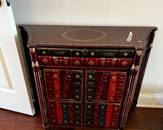 #004 Faux Book Table w/2 drawers & 2 doors - 36x12x30 $75.00