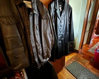 Many leather jackets