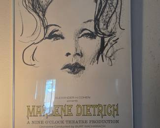 vintage Marlene Dietrich Lunt-Fontanne Theatre poster