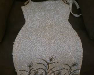 Vintage 1950s-60s cocktail dress hand beaded