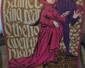  original 1967 Stratford-on-Avon Shakespeare Festival poster by artist Lichtenwalner $70 