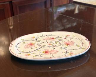 Anfora Agueda Hand Painted Floral Oval Platter