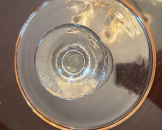 Vintage Glass Cake Stand with Gold Trim