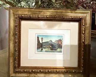 Venice Rialto Bridge Watercolor Print by Andrea Biondetti