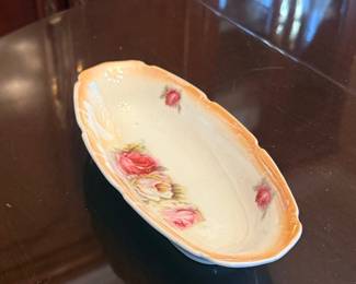 Leuchtenburg Germany Celery/Relish Dish with Roses