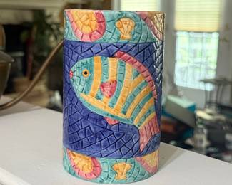 Clay Art Mosaic Fish Utensil Holder