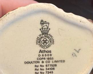 Royal Doulton Athos Miniature Character Jug Toothpick Holder D6509