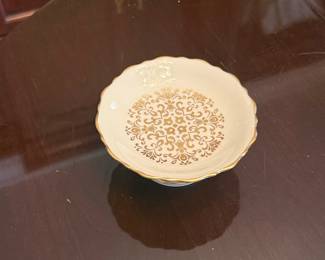 Lenox Pedestal Candy Dish with Gold Filigree