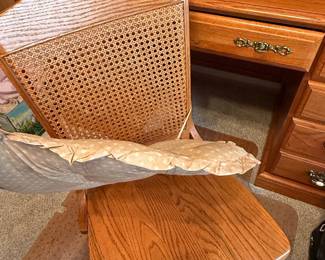 Vintage Oak Roll-Top Desk and Chair Set