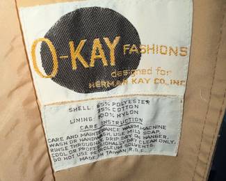 O-Kay Fashions by Herman Kay Co. Trench Coat